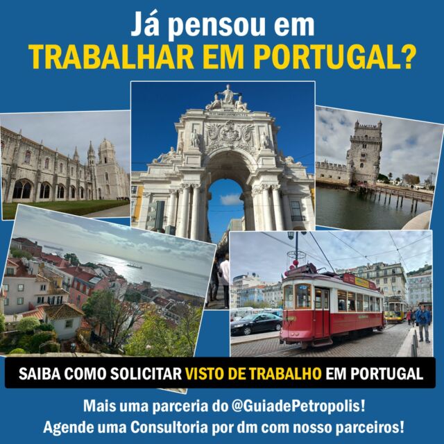 Mais uma parceria no @GuiadePetropolis ! Agende por DM uma Consultoria com nossos parceiro e saiba absolutamente tudo sobre o NOVO VISTO DE TRABALHO em Portugal!